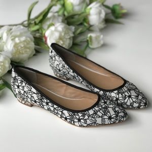 Anthropologie Floral Embroidery Flats